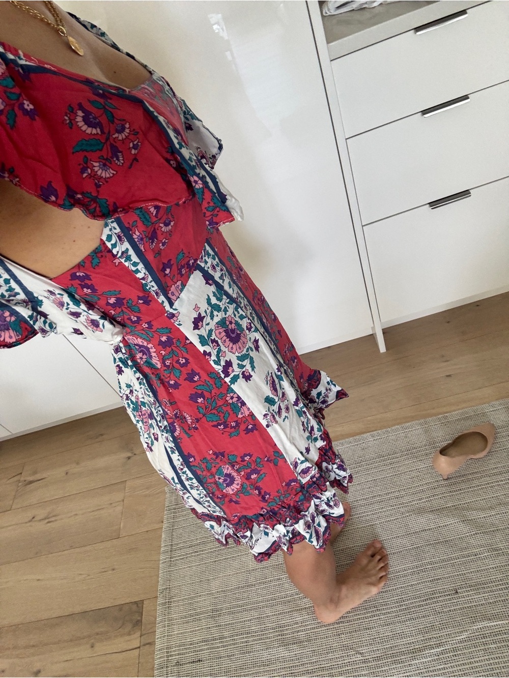 Red Floral Ruffle Sundress - Picture 10 of 13